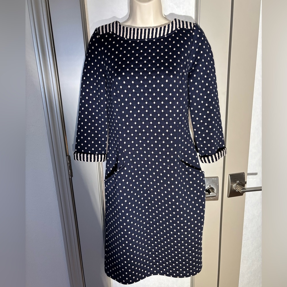 Boden Fun Navy Polka Dot Dress